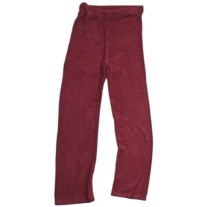 Women's Burgundy Straight Leg Soft Sherpa Style Fuzzy Pants Size M/L New No Tags